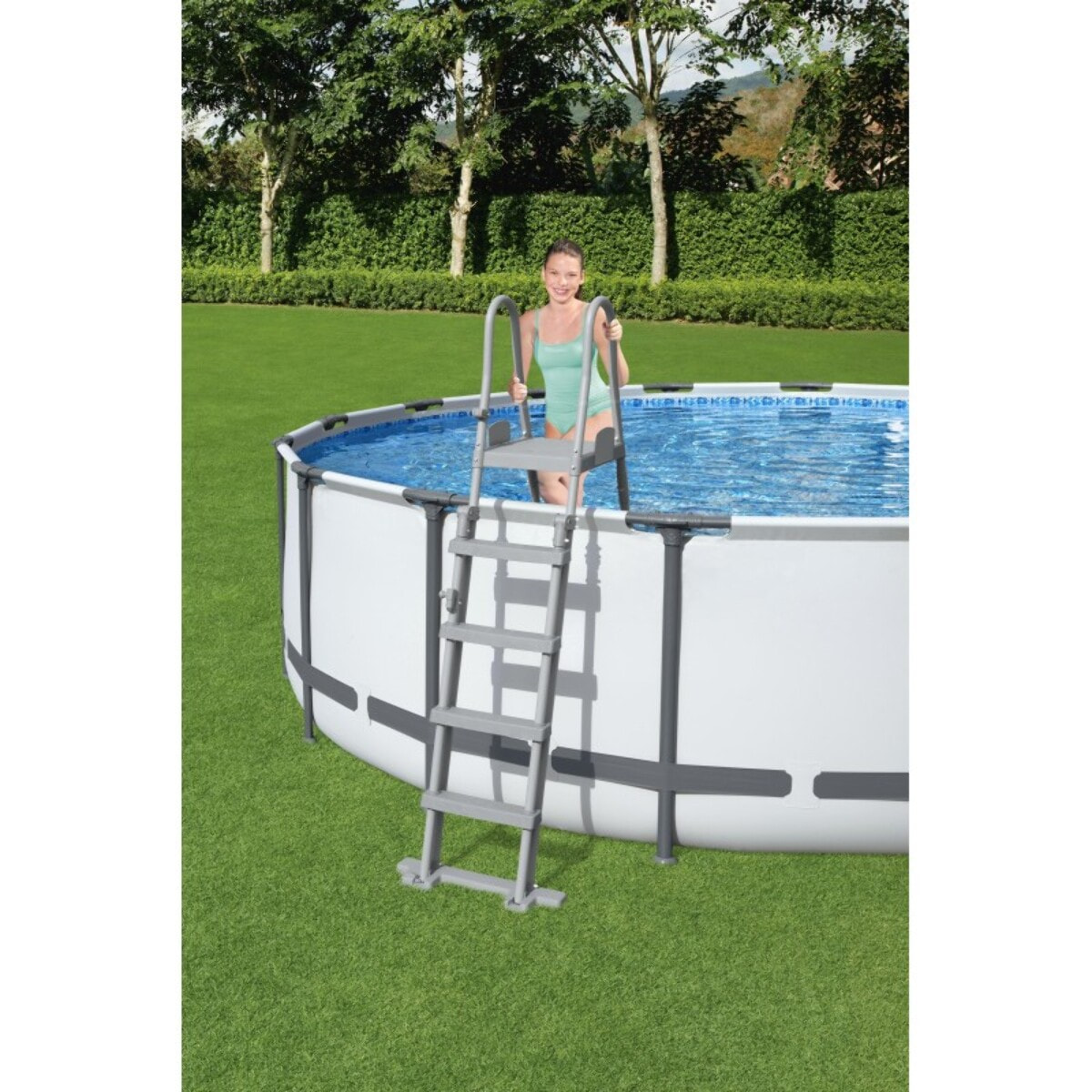 Bestway Échelle sécurisée pour piscine hors-sol jusqu'à hauteur 132 cm - 2 x 4 marches