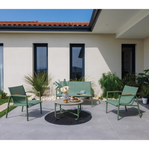Salon de jardin - 4 places - vert - PERTH