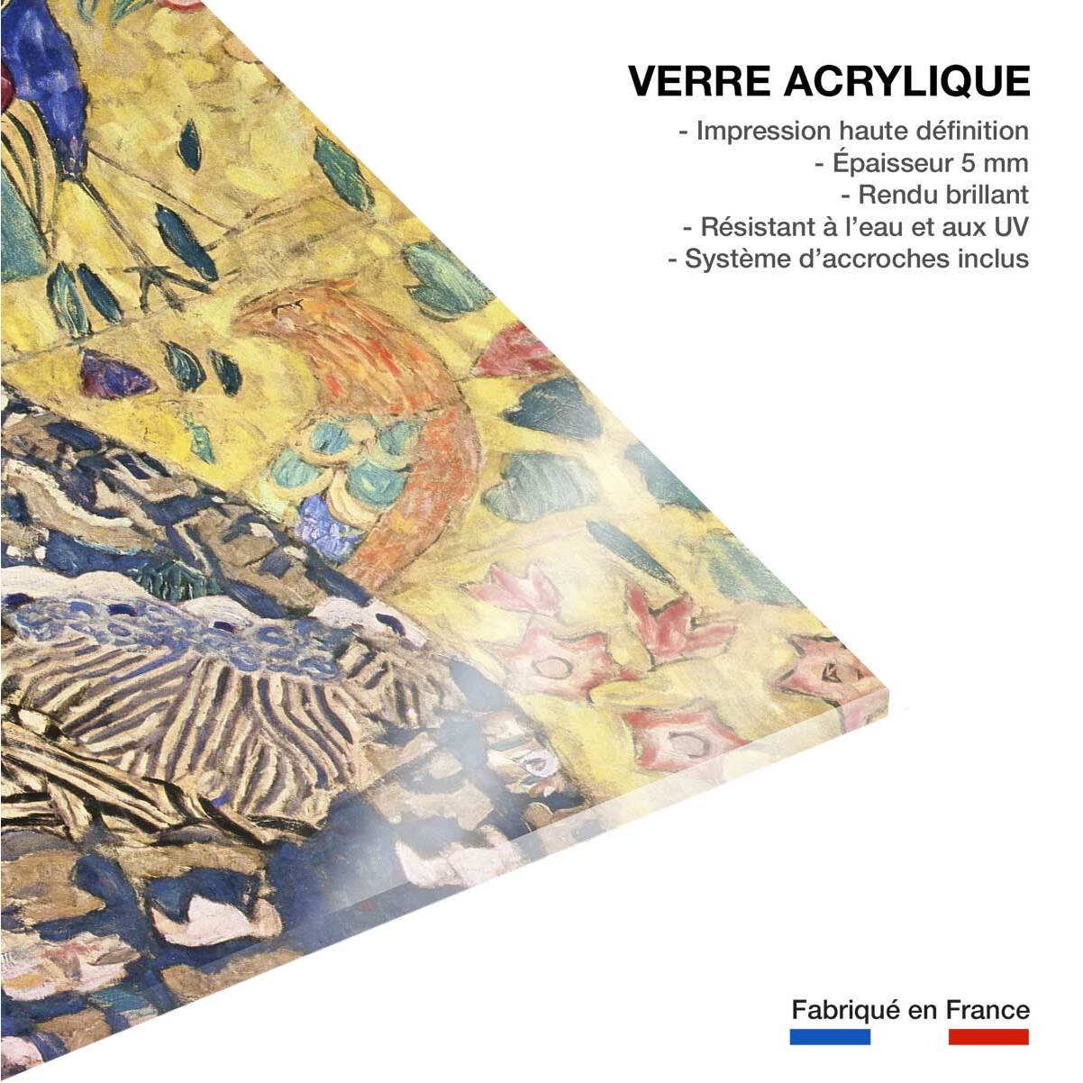 Tableau d'art de Klimt La Dame à l'éventail Tableau plexiglas