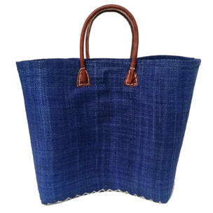 Panier artisanal de Madagascar - Bélo Uni GM Bleu marine