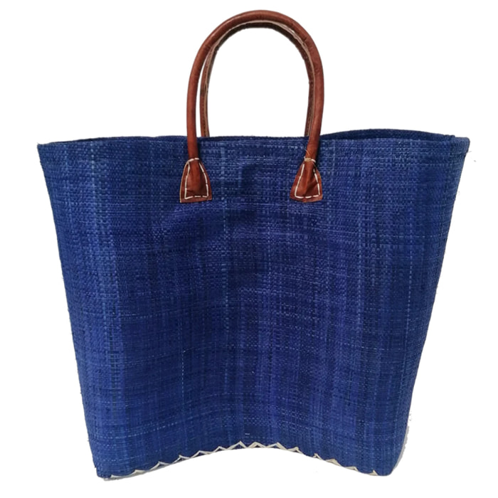 Panier artisanal de Madagascar - Bélo Uni GM Bleu marine