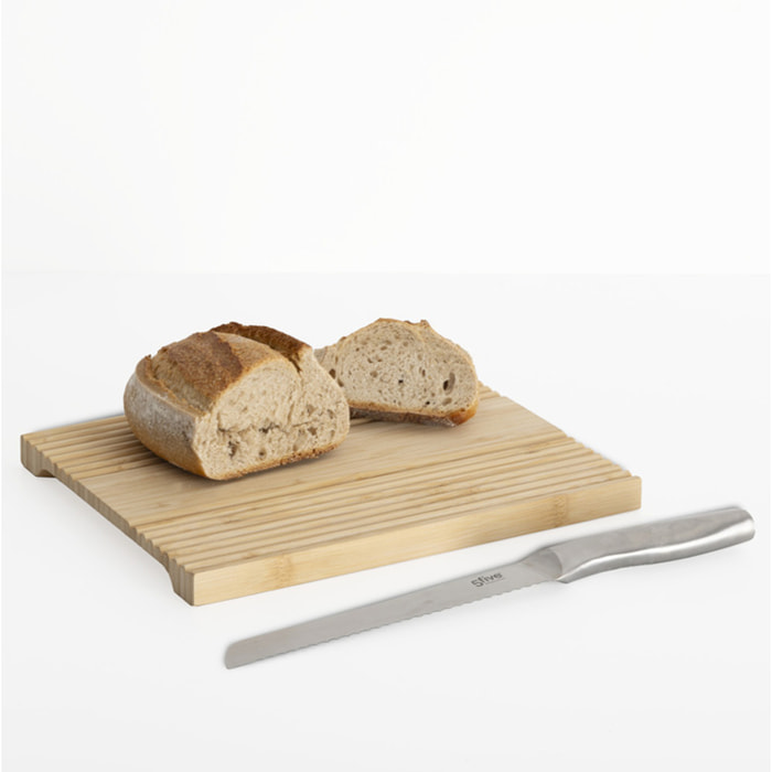 Planche à découper avec rainures en bambou 30x24cm