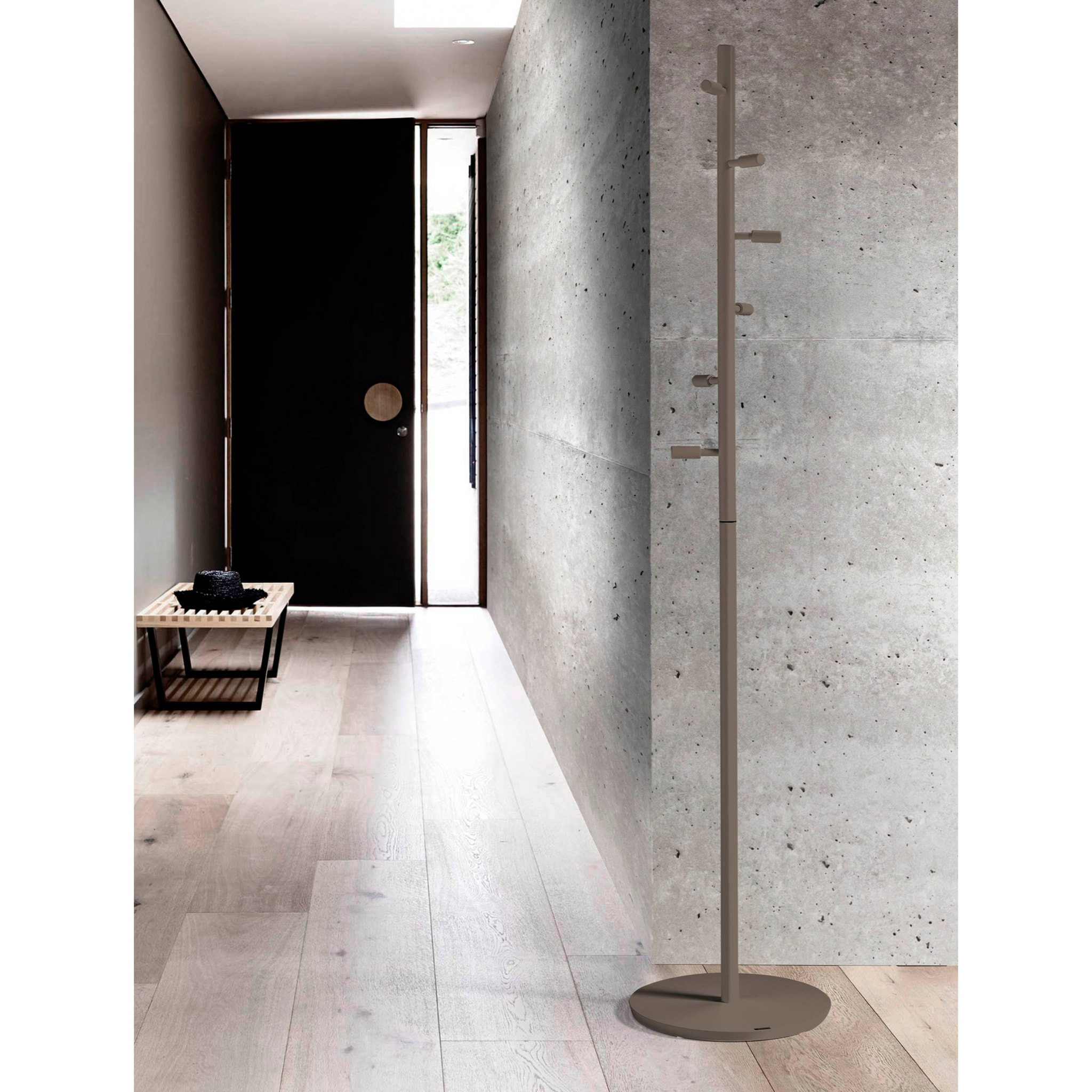 Perchero Espiral madera haya moka 182x37x37 cm