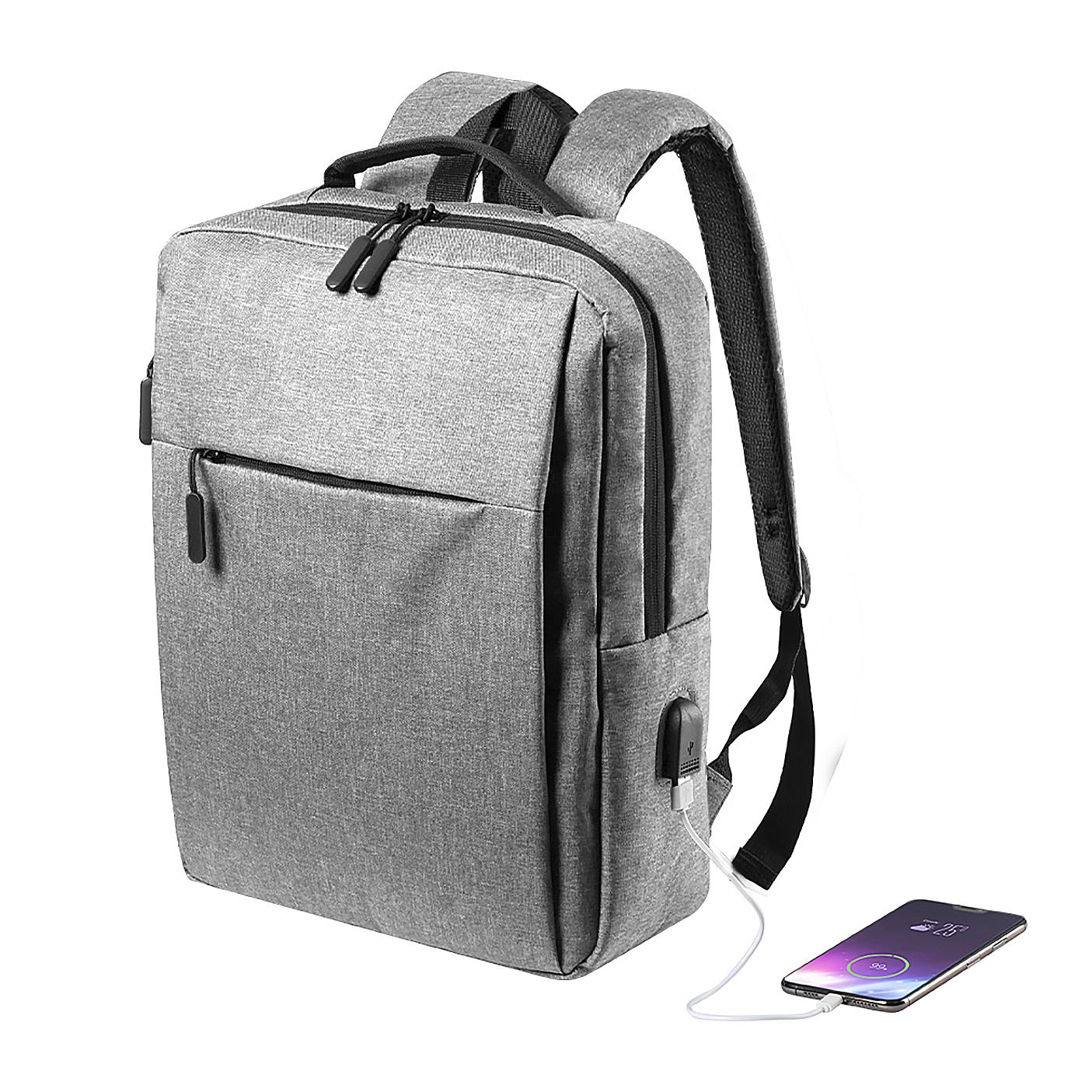 Mochila Conexión USB. Acolchada. Bolsillo Acolchado para Portátil 15''