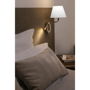 ETERNA Lampe applique avec lecteur droite chrome/blanc