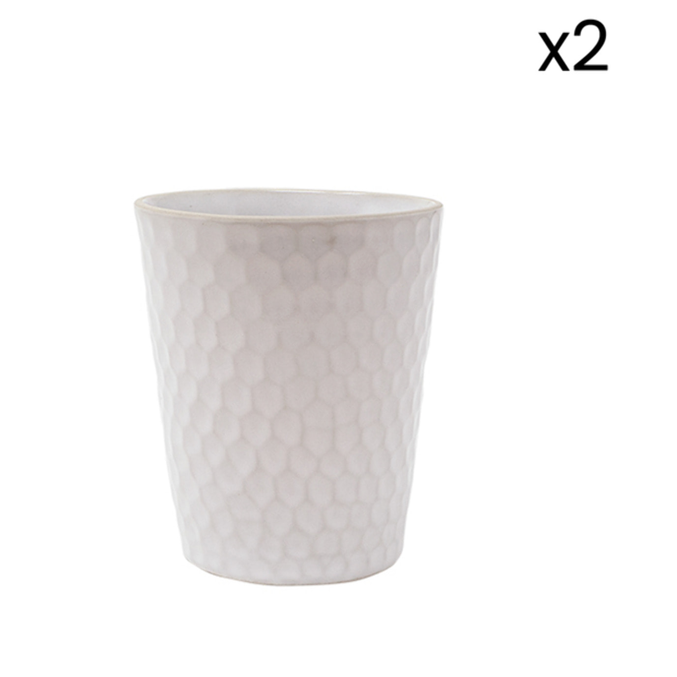 Set 2 bicchieri Impronte in stoneware