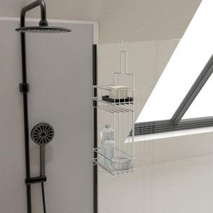 Valet Etagères de douche Chrome 2 Paniers - 20x10x50 cm - LOU