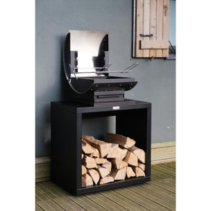 LE MARQUIER - Meuble Barbecue Ouvert, 80 X 55 cm Noir