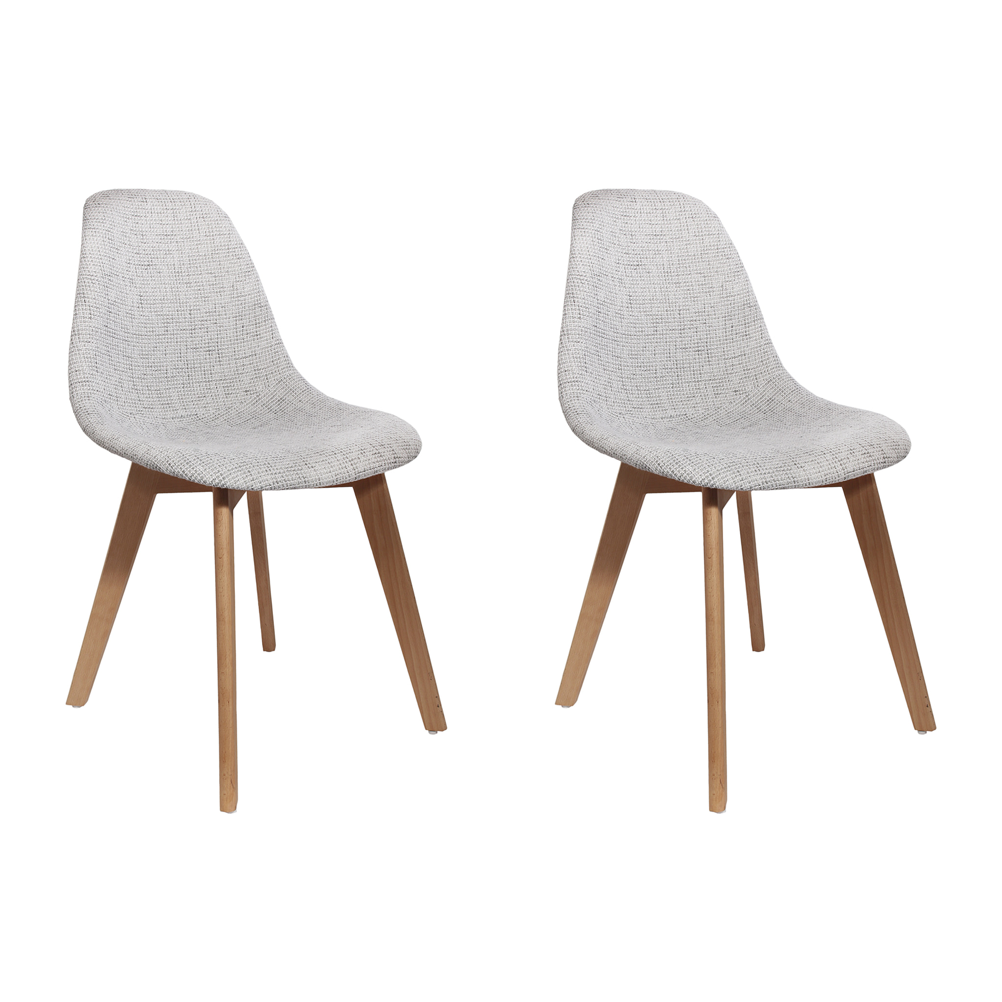 Chaise Grosse Maille Grise - Lot De 2