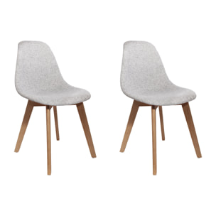Chaise Grosse Maille Grise - Lot De 2