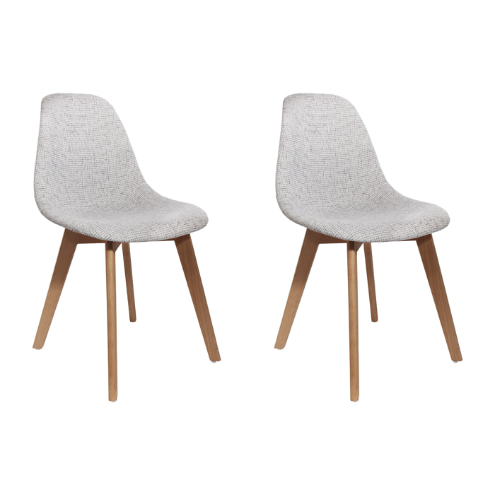 Chaise Grosse Maille Grise - Lot De 2