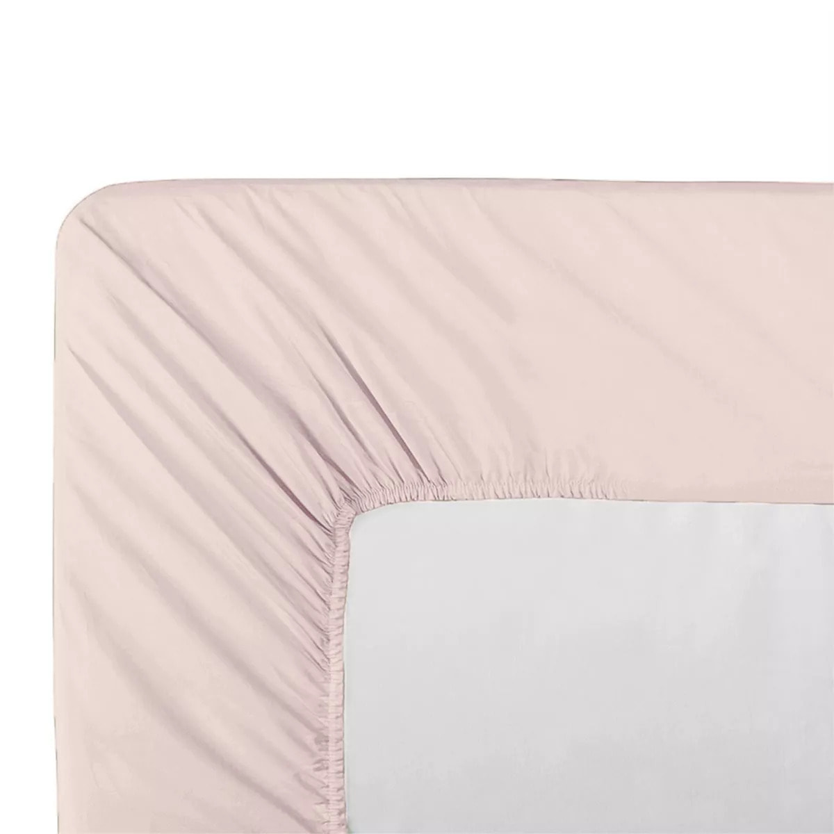 Drap housse b35 percale de coton uni rose Giulia petale