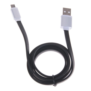 CABLE MICRO USB A USB NEGRO/PLATA