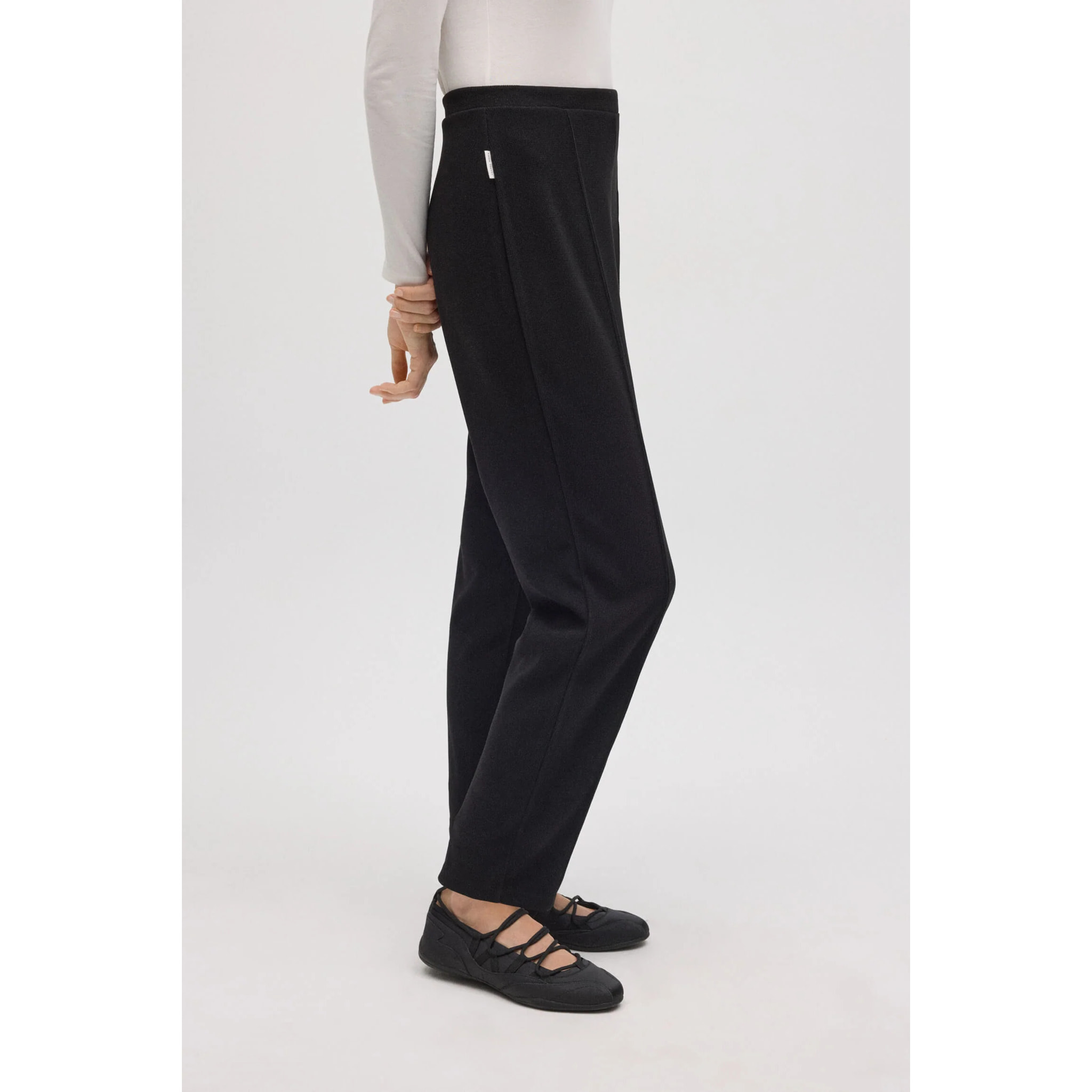 Pantaloni effetto velluto a coste nero