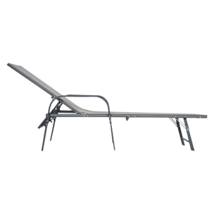 Lot de 2 bains de soleil SARDINIA en textilène gris - structure anthracite