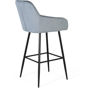 Taburete de Terciopelo 58 Cm Estilo Contemporáneo