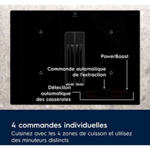 Plaque induction aspirante ELECTROLUX KCC73443 - Hotte intégrée et Zone Bridge