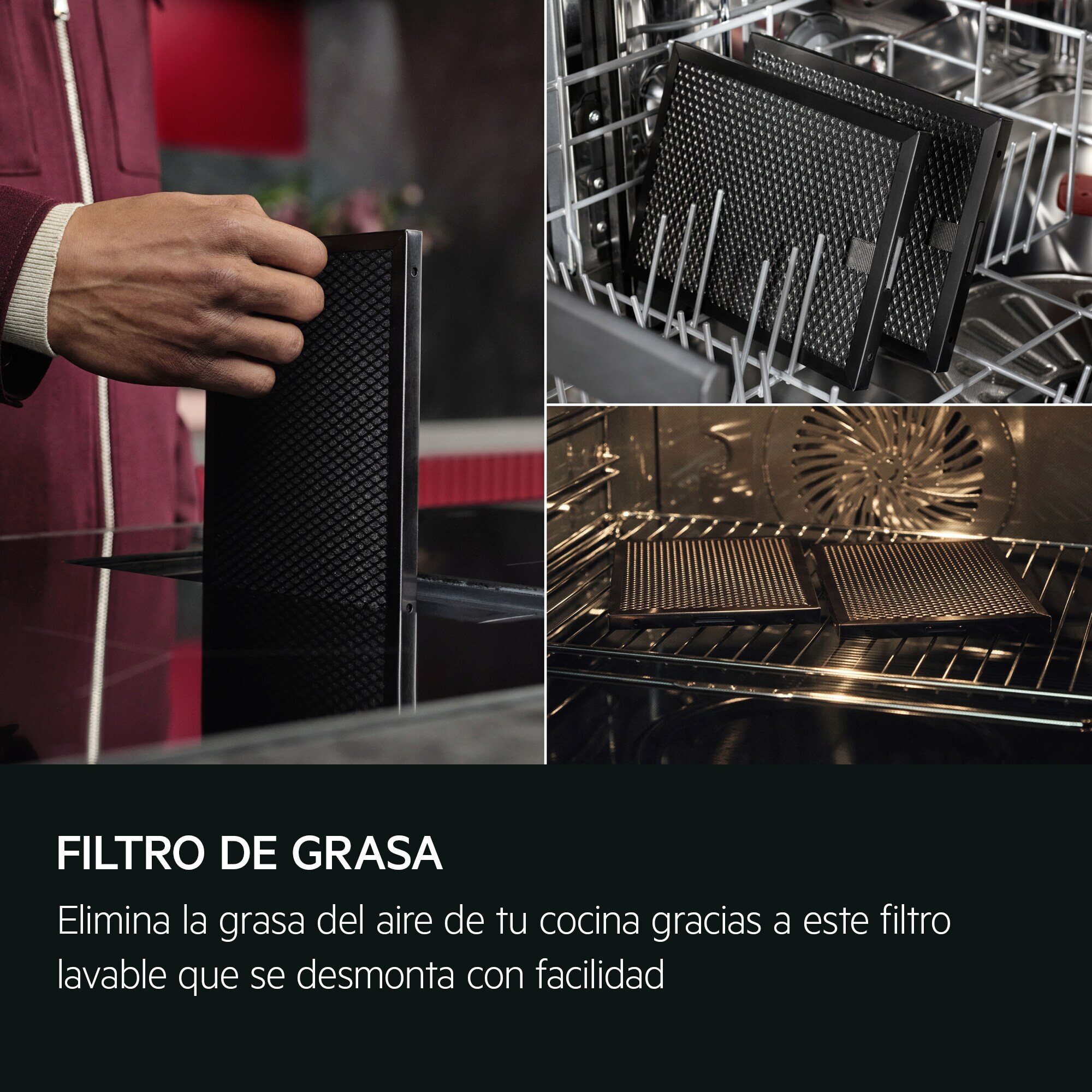 AEG Placa de inducción con campana extractora de 80 cm TH84CB03FB