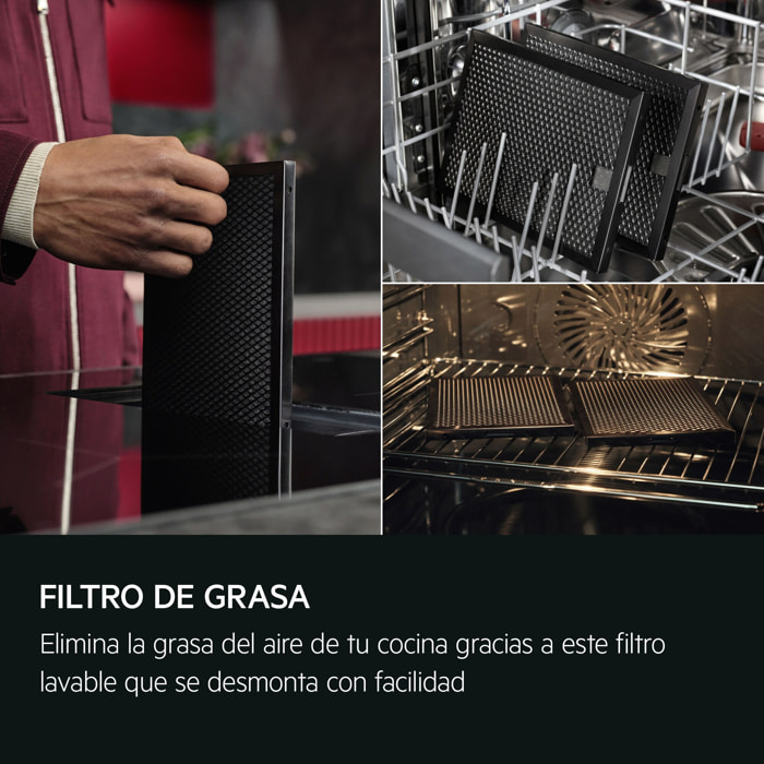 AEG Placa de inducción con campana extractora de 80 cm TH84CB03FB