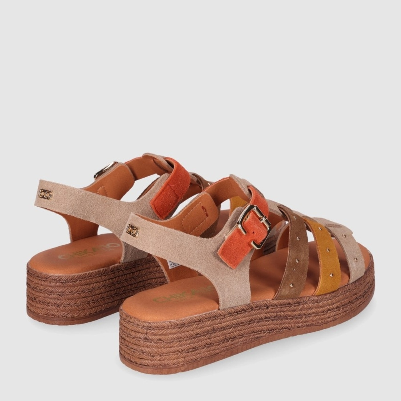 Sandalias de Serraje - Multicolor - Tacón: 5 cm