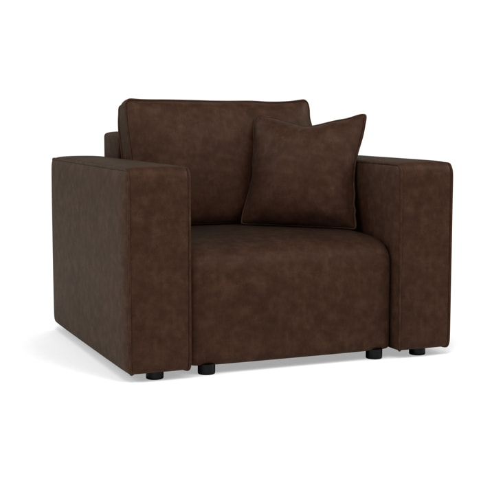 Topaze - fauteuil en simili - Marron