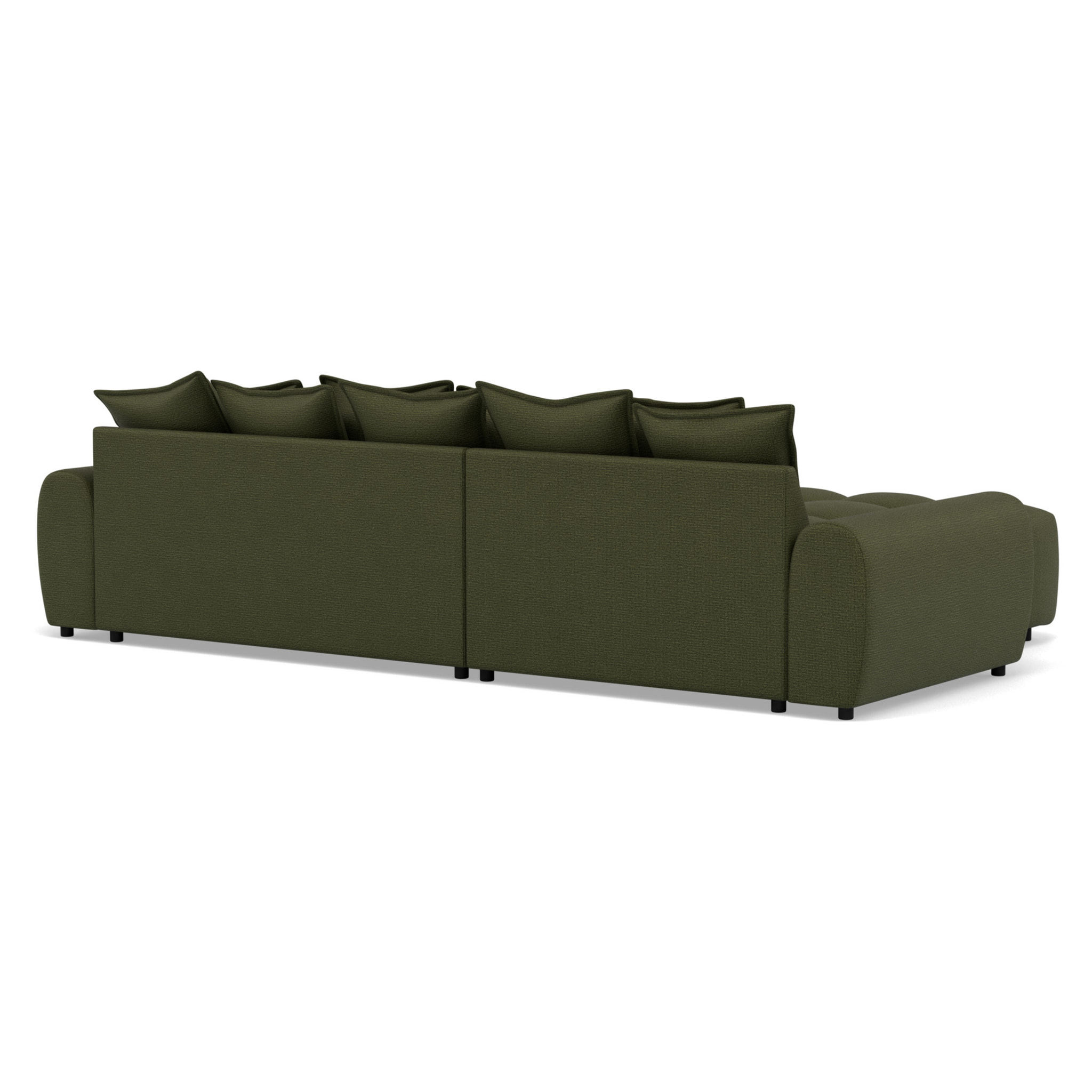 Adelaide - canapé d'angle réversible 4 places avec pouf d'appoint en tissu texturé - Vert