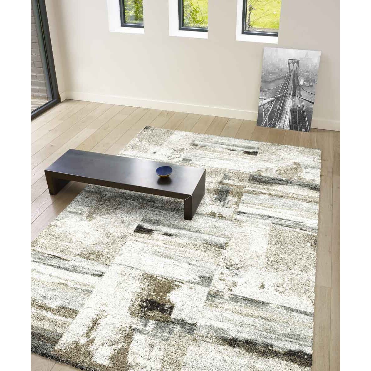 Tappeto Moderno Soggiorno Salotto Grigio