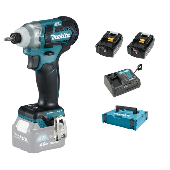 Atornillador de impacto MAKITA 12 V CXT Li-Ion 4 Ah 135 Nm - 2 baterías, cargador, caja - TD111DSMJ