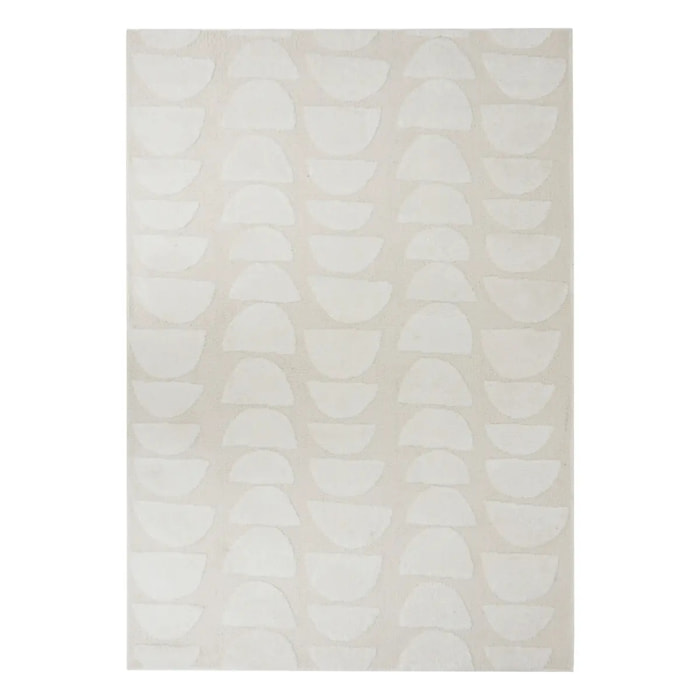 Tapis effet laine Anoai blanc 150x100cm