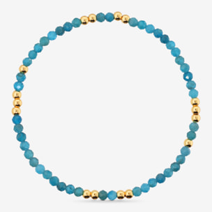 Bracciale Elastico con Apatite Blu e Bead Lucide