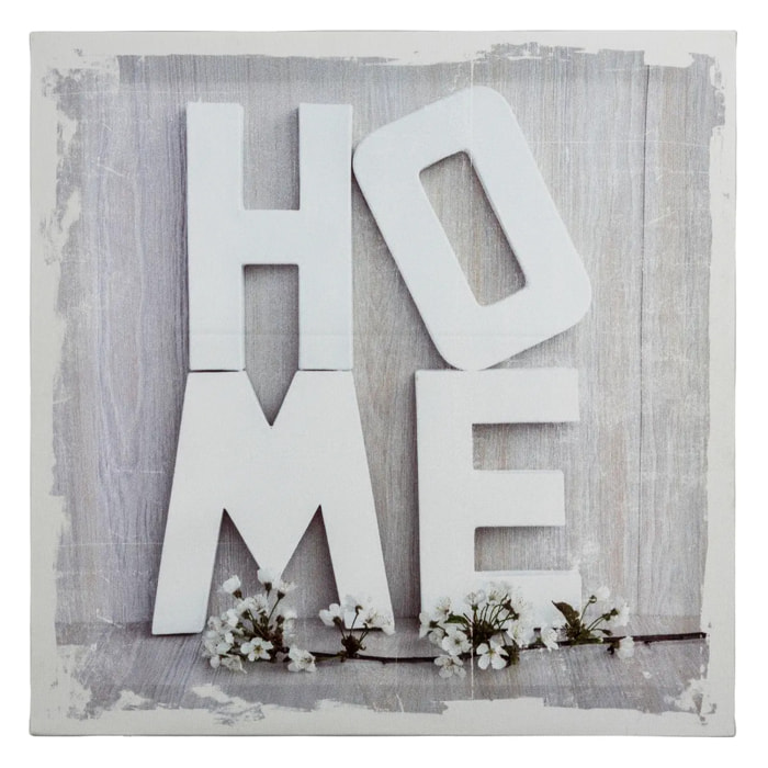 Toile imprimée "Coeur home" - bois - 28x28 cm