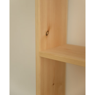 Estantería de madera maciza tono natural con 3 estantes Alto: 146 Largo: 80 Ancho: 20