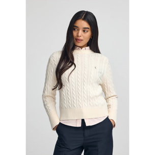 Jersey color crudo de cuello redondo en mezcla de lana con bordado Rigby Go