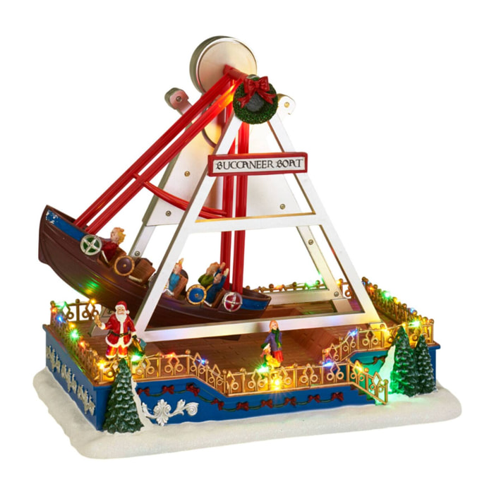 Barco de navidad led buccaneer con movimiento y música 32,5x22x32cm