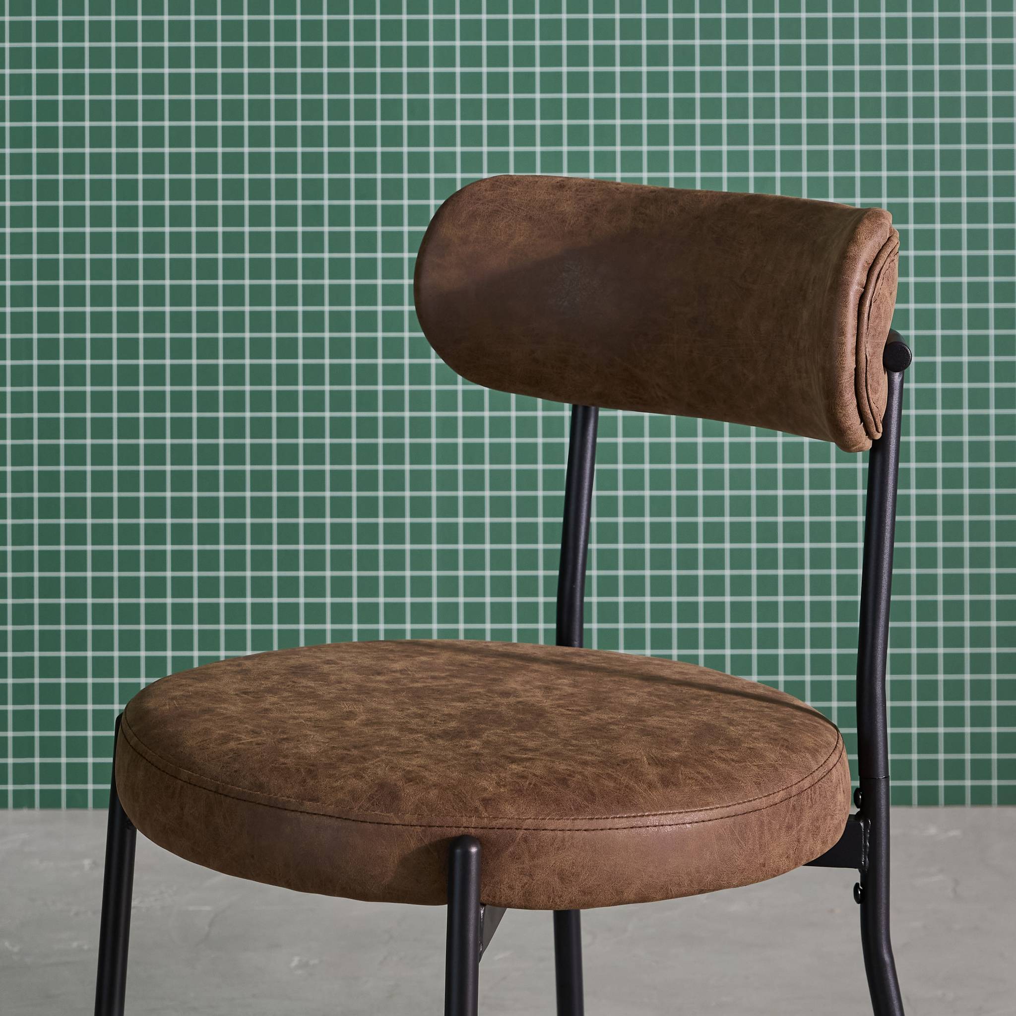 Chaise métal et simili cuir (lot de 2) LIVIA