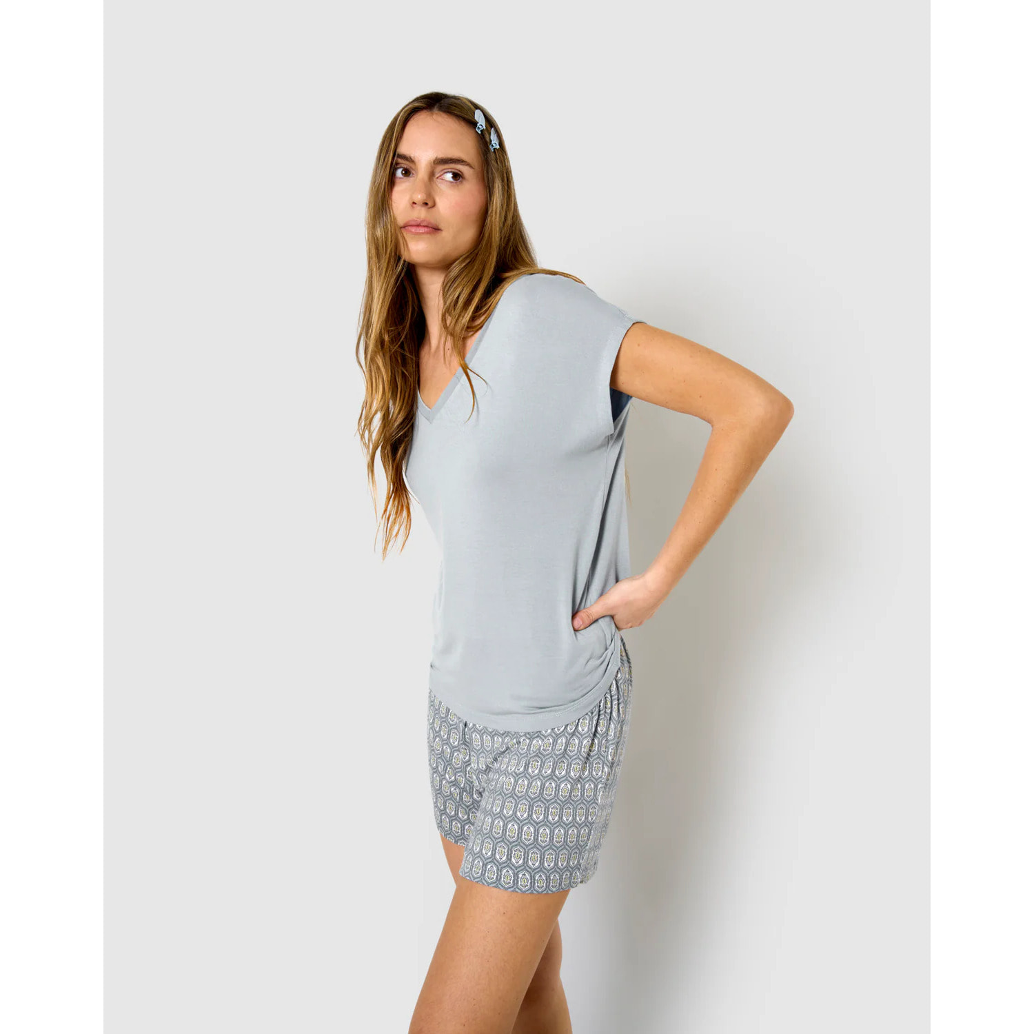 Pijama corto viscosa frodo agua marina