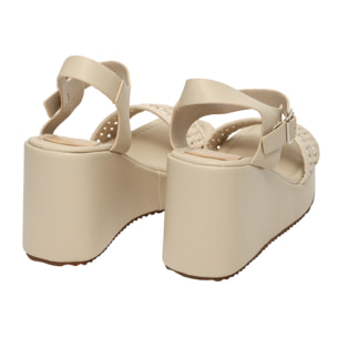 Sandali zeppa - tacco 9,50 cm - plateaux 3,0 cm