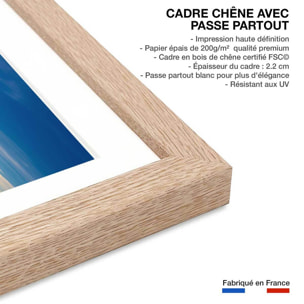 Affiche au sommet du mont chiran Affiche + cadre en bois - Chêne