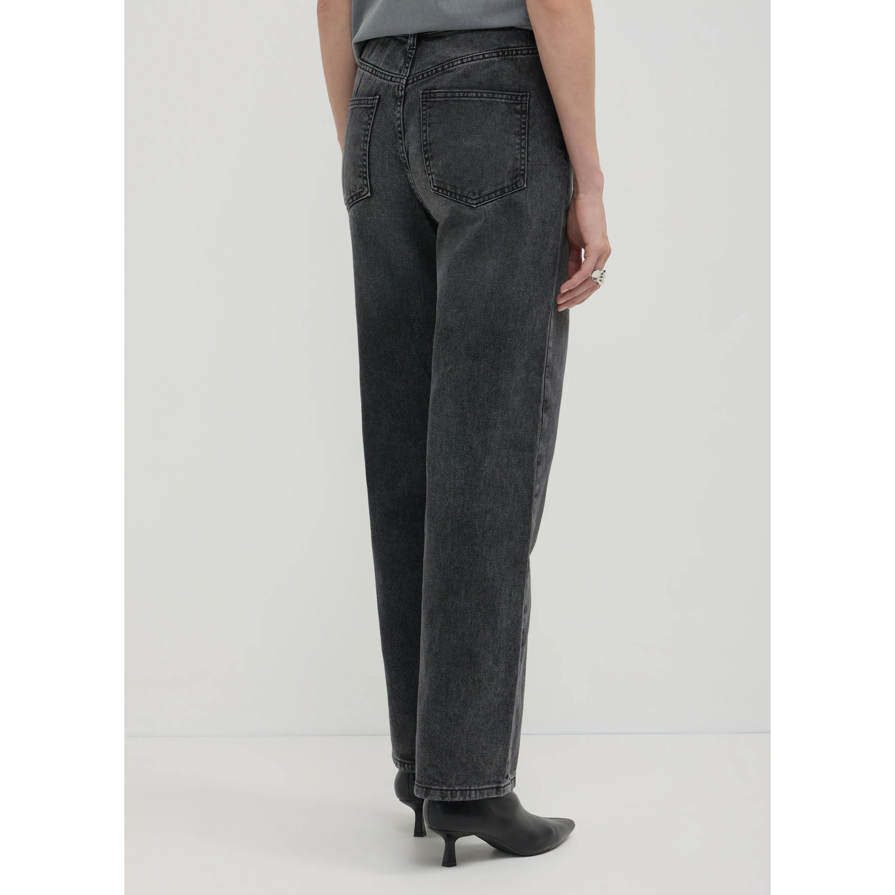 Jeans wide leg vita alta