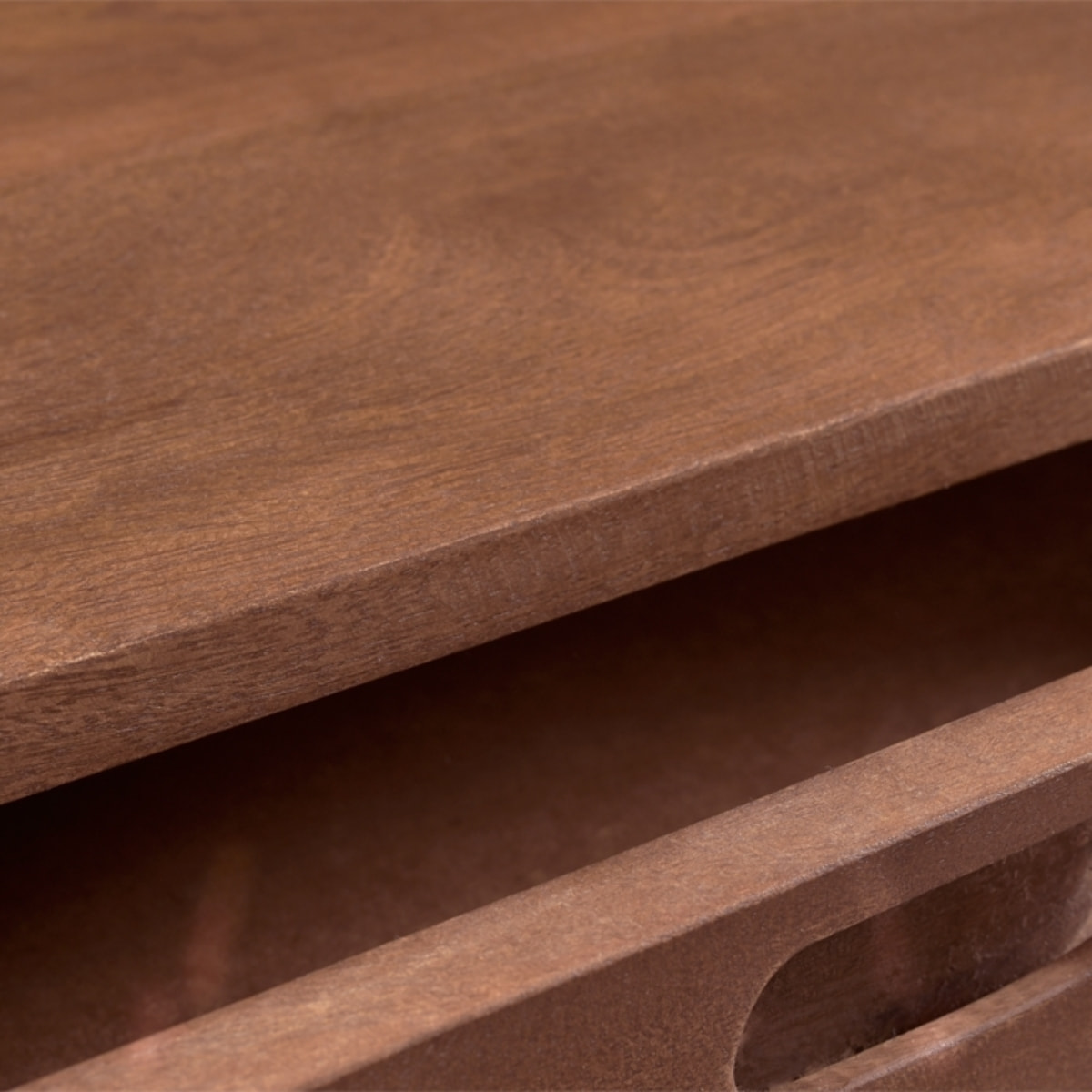 Console en bois massif 2 tiroirs et détails dorés - Colombo