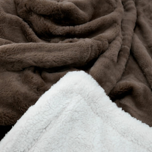 Plaid imitation "Lapin" 130x170cm 610g/m² - Cocoon Taupe Foncé