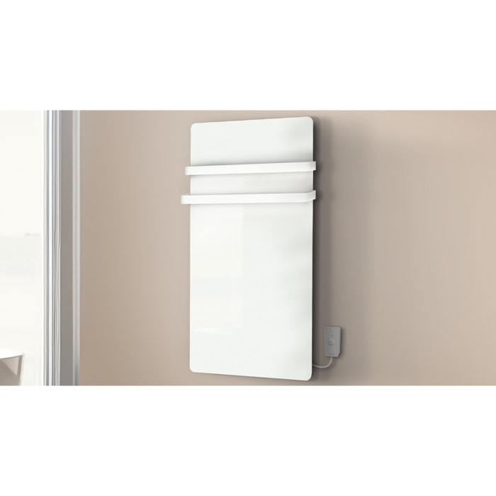 Sèche-serviettes LCD sans fluide blanc 1000W Connecté