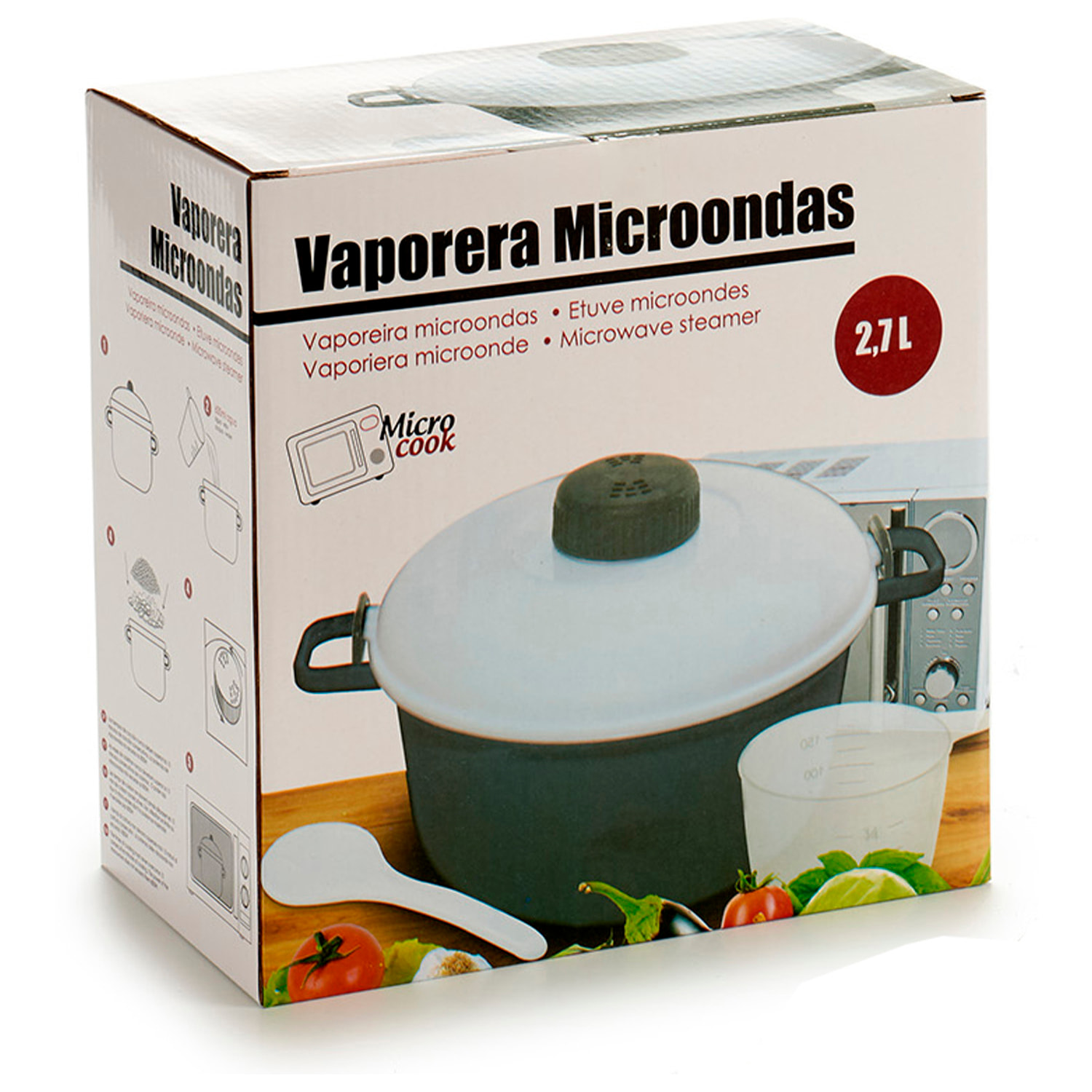 VAPORERA MICROONDAS PP CAZUELA 2,7L