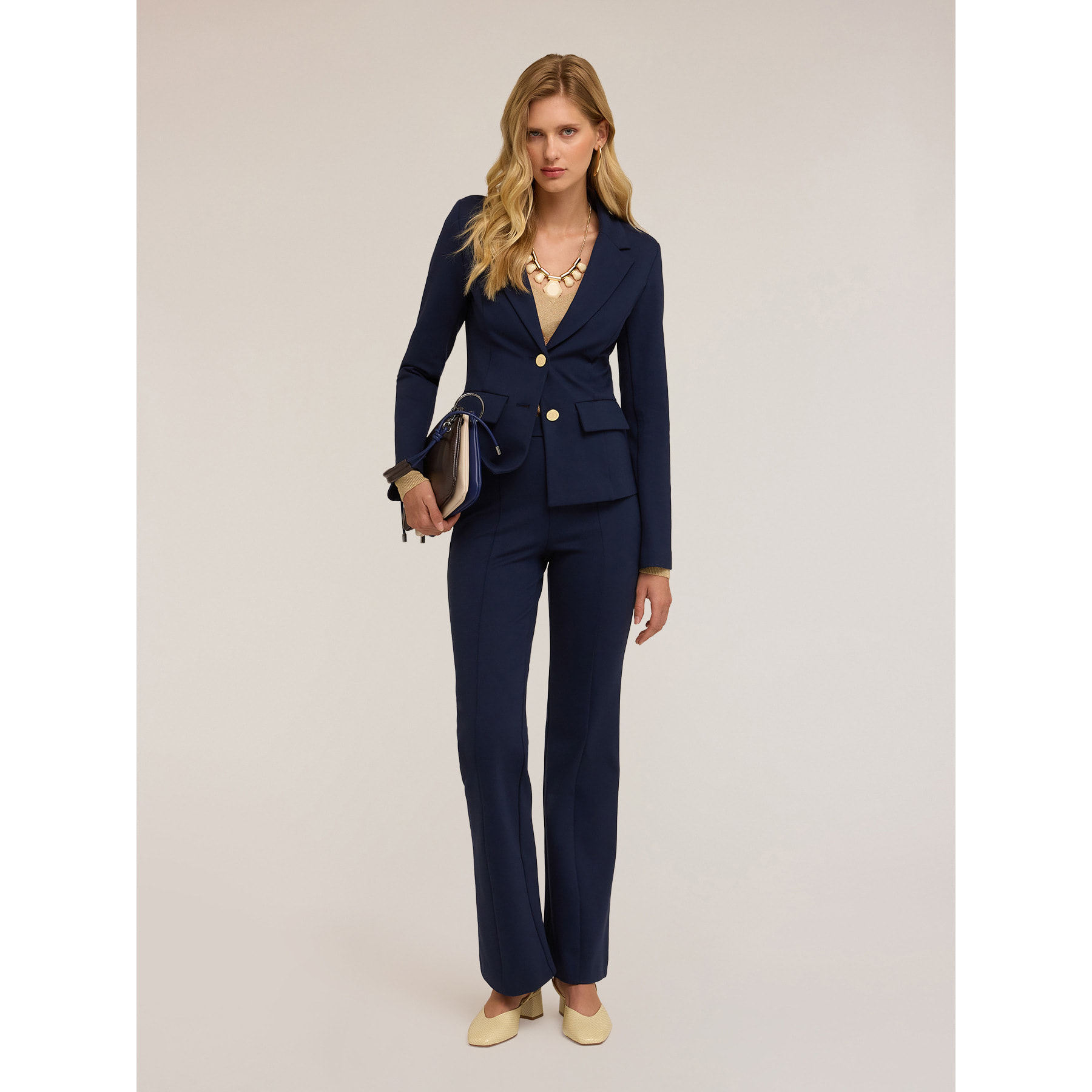 Motivi - Blazer sfoderata in punto milano - Blu