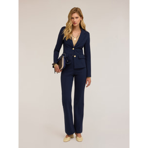 Motivi - Blazer sfoderata in punto milano - Blu