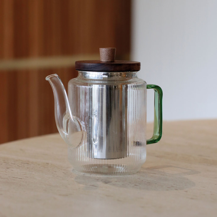 Théière en verre et anse jade 550ml KARL