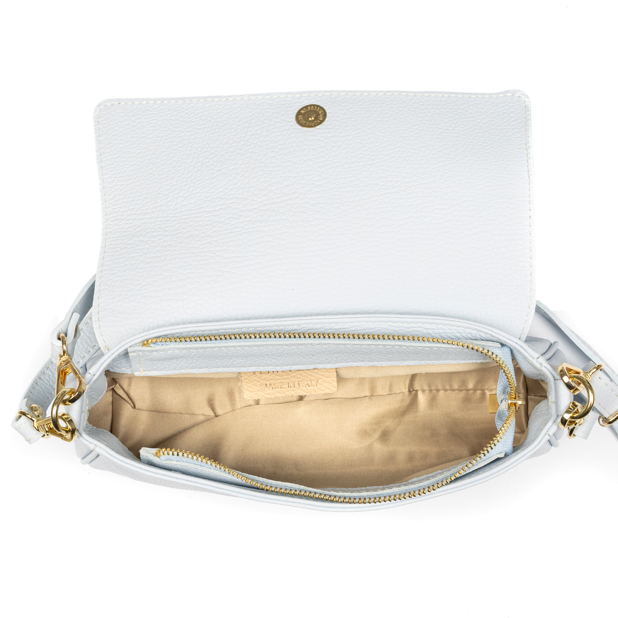 Azzanello bolso baguette bandolera mujer. Piel auténtica Dollaro.