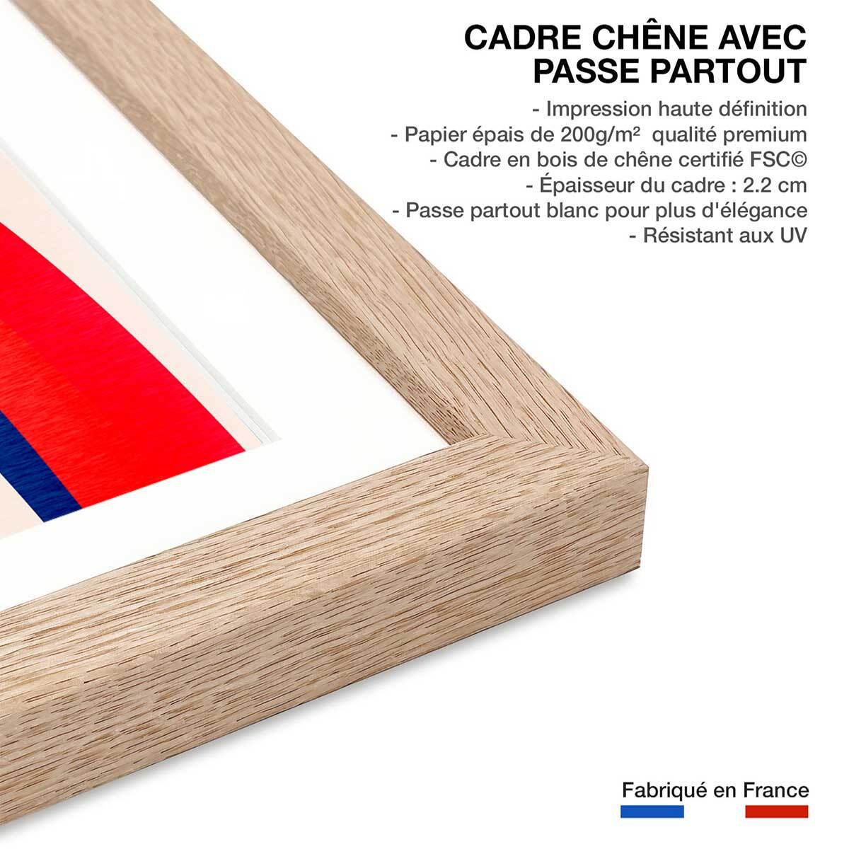 Affiche ""Belle journée!"" Affiche sous cadre bois