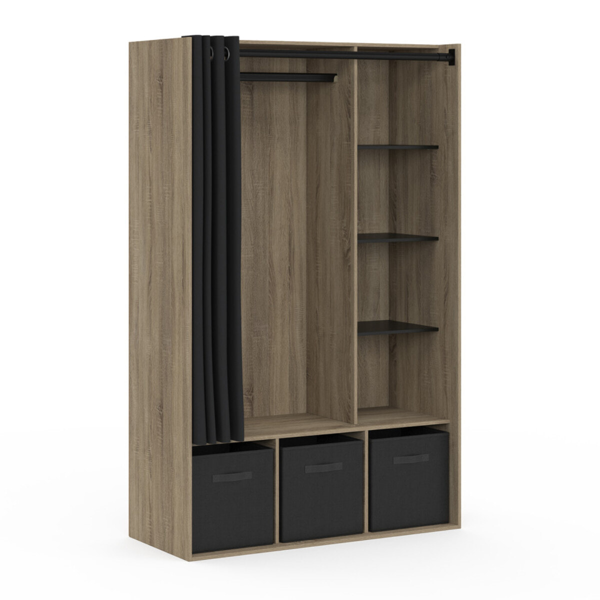 Dressing Camille 167cm effet bois