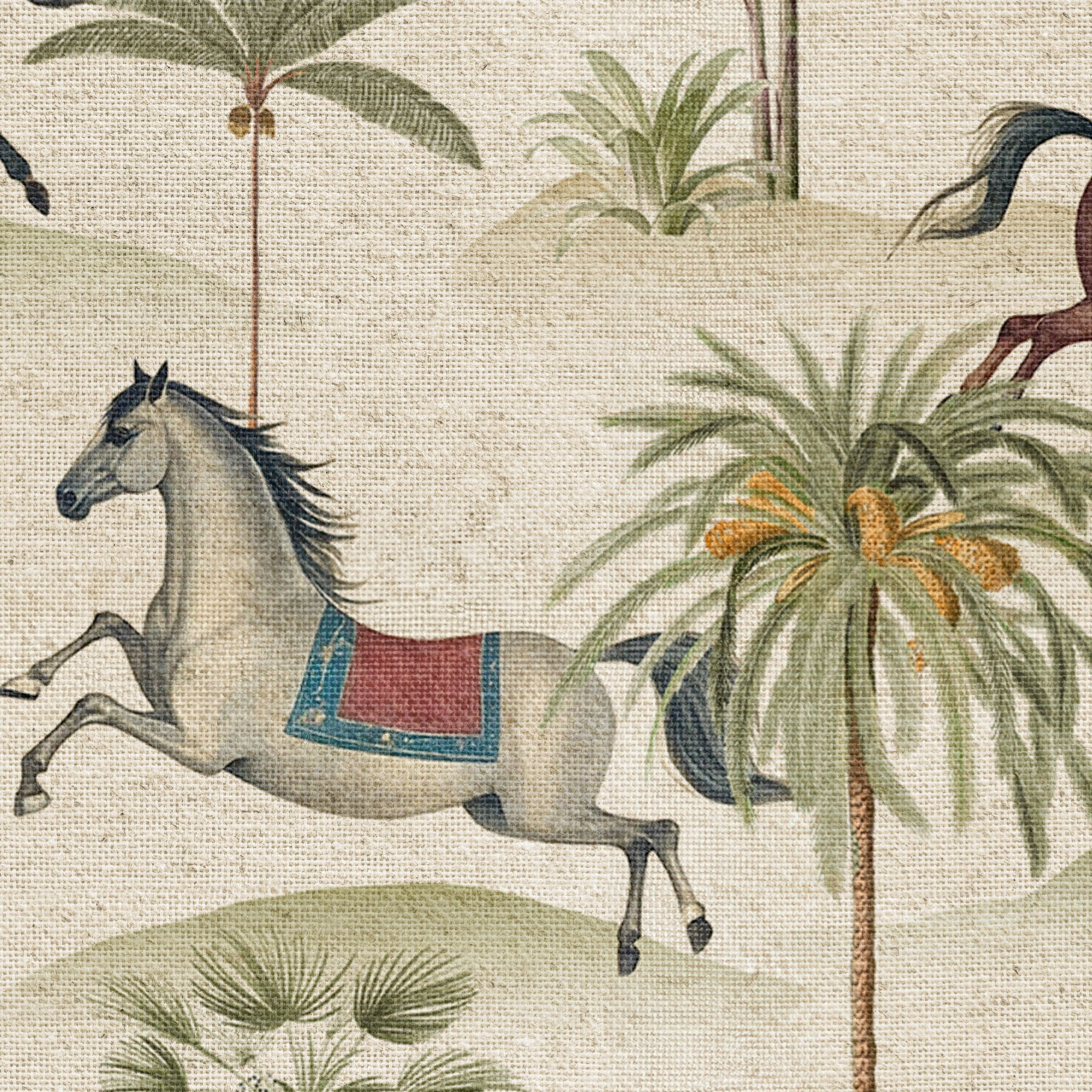 Mantel estampado antimanchas HORSE MULTICOLOR